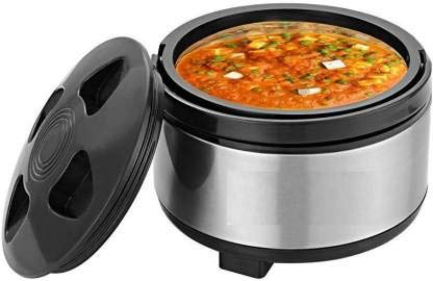 Generic Hot-Pot Insulated Casserole Food Warmer Thermoware Casserole Easy to Fill,Leak Proof, Stainless Steel with Plastic Cover & Bottom, Food Hot and Fresh for Long Hours 1.5 ml