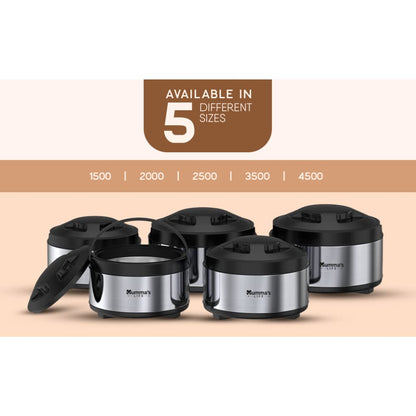 FP Stainless Steel Thermoware Casserole with Lid for Roti/Chapati | Double Wall Insulated Hot Pot for Hot Meal/Chapati/Curry Set of 1 (1500ML)