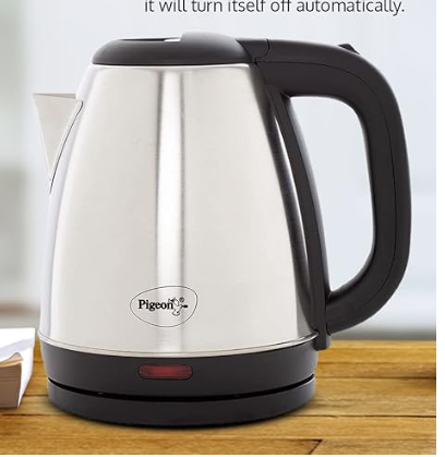 Electric Kettle 1.5 Litre with Stainless Steel Body (Silver) - Fast Boiling, Tea & Coffee Maker, Instant Noodles, Soup, and More