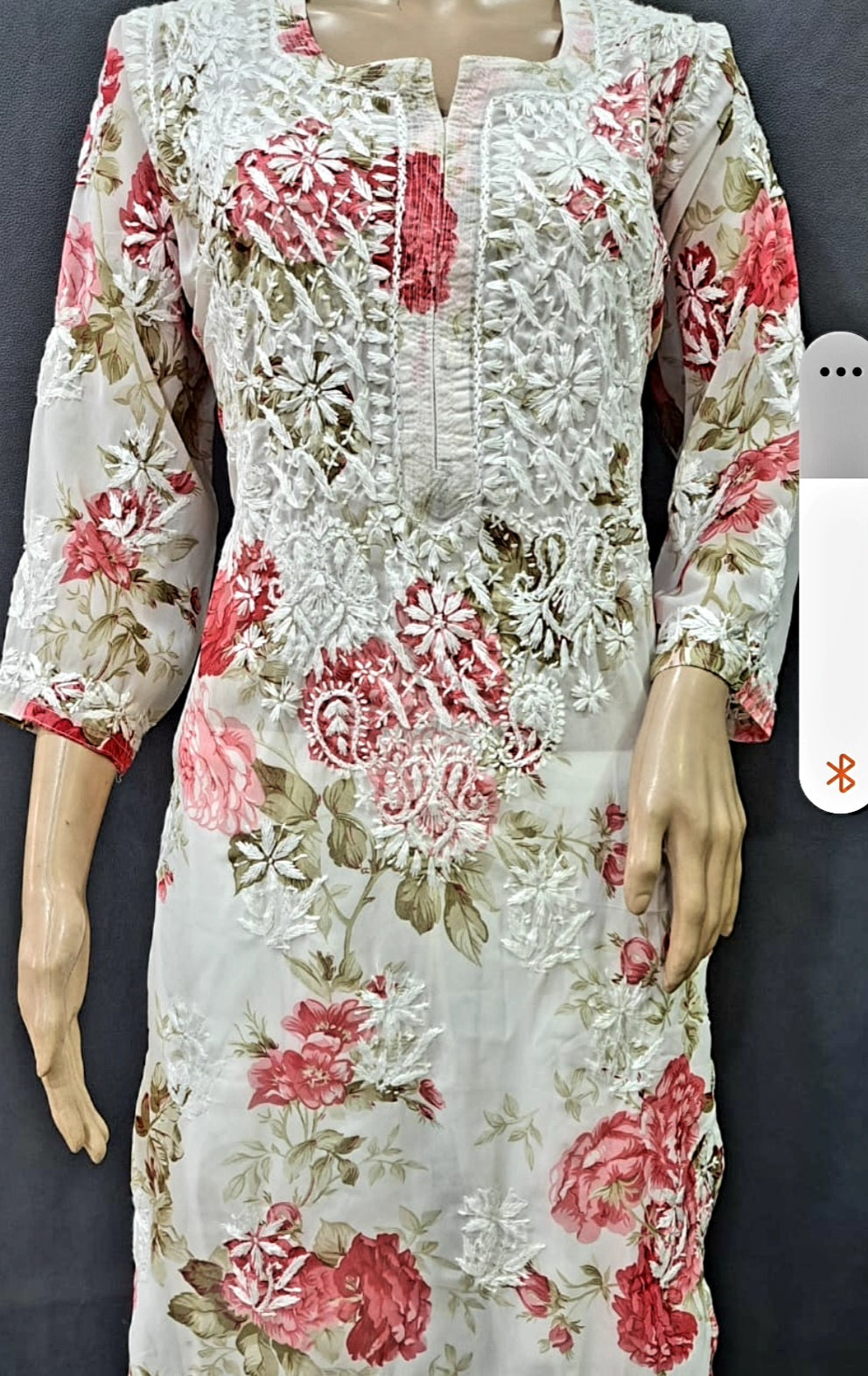 Fashion Priya Chikankari Cotton  Women's Long Kurta Hand Embroidered Straight