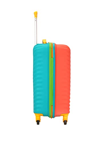 Trolley Bag for Travel | Splash 55 Cms Polycarbonate Hardsided Small Cabin Luggage Bag | Suitcase for Travel | Trolley Bag for Travelling, Coral/Teal