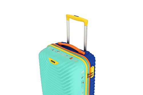 Trolley Bag for Travel | Splash 55 Cms Polycarbonate Hardsided Small Cabin Luggage Bag | Suitcase for Travel | Trolley Bag for Travelling, Coral/Teal