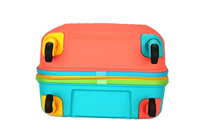 Trolley Bag for Travel | Splash 55 Cms Polycarbonate Hardsided Small Cabin Luggage Bag | Suitcase for Travel | Trolley Bag for Travelling, Coral/Teal