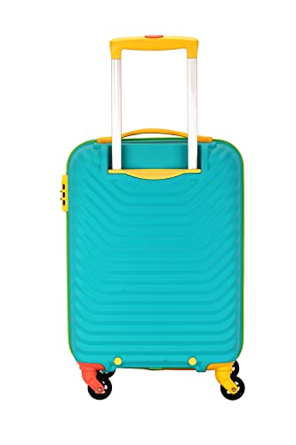 Trolley Bag for Travel | Splash 55 Cms Polycarbonate Hardsided Small Cabin Luggage Bag | Suitcase for Travel | Trolley Bag for Travelling, Coral/Teal