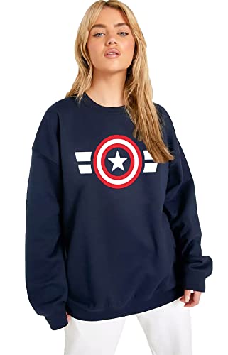 Women's Loop Knit Round Neck Sweatshirt (GRLW11_NVYSTR_P_Navy_S)