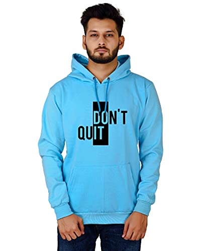 FP  Unisex-Child Fleece Neck Hooded Sweatshirt (Dont Quit Hoodie_Aqua Blue